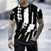 Women Short Sleeve Crew Neck T Shirt Black White Tropical Palm Leaf All Over Print Top