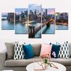 5 Pieces Canvas Wall Arts Cityscapes New York Skyline At Sunset Wallpaper Home Decor Picture Print For Living Room Artwork