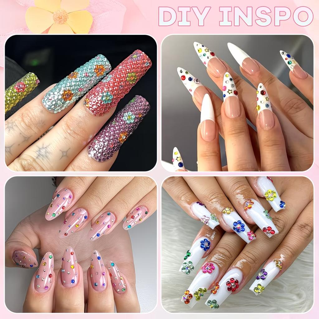 40 Colors Resin Flatback Rhinestones Gems for Nail Art DIY Clothing Shoes Crafting Diamond Decoration Accessories