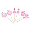 18Pcs Girl Type Kids Birthday Cute Cupcake Toppers Baby Shower Cake Decorations (Pink)