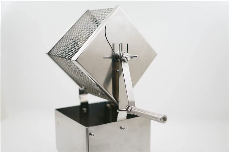 Desirable Home Kaffeeröster, Ferninfrarot, klein, manuelle Drehung mit Griff, Röstmaschine, Premium-Titan, 3,5 mm Maschenweite