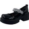 Summer Mary Jane shoes summer new thick heel rhinestone single shoes thin retro