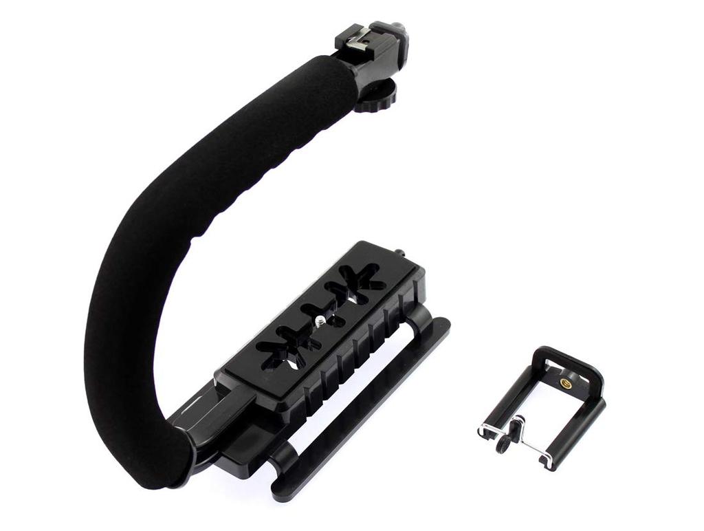 Stabilizer for Video Shooting and Image Shake Prevention with Smartphone Black Olive-G Grip-Style Camera/Smartphone Clip,