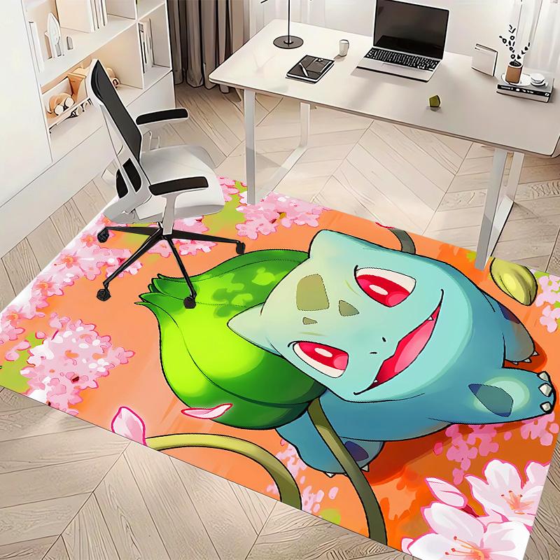 Pokémon Bulbasaur Printed Absorbent Washable Carpet, Non-Slip Bathroom Mats, Kitchen Rugs, Yoga Mat,Living Room Entrance, Camping Picnic Rugs