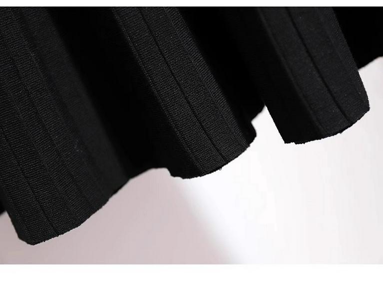 Women's Wool Knitted Pleated A-Line Skirt – Perfect for Autumn and Winter