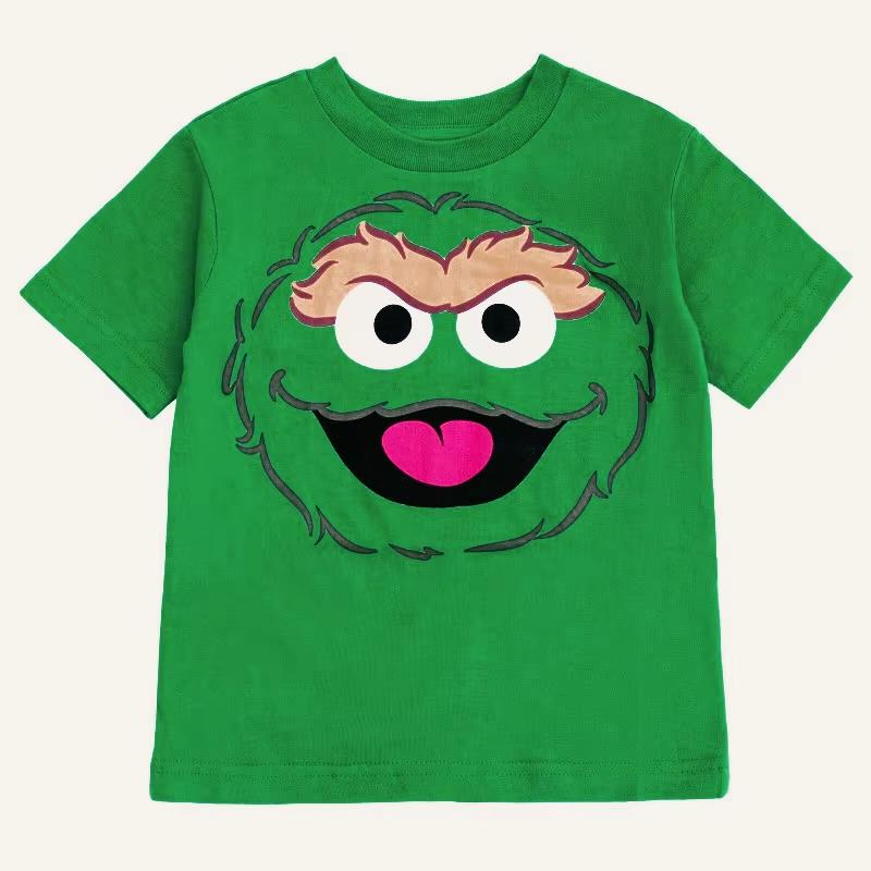 Sesame Street Mens and Womens Spring and Summer Tshirts Elmo Oscar Big Bird Biscuit Monster Cute Cartoon Character