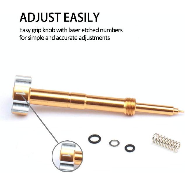 Air Fuel Mixture Screw CNC Adjust Carb FCR Air Screw Compatible with KEIHIN Carburetor Four-Strokes FCR Carbs Motorcross Motorcycle(gold)