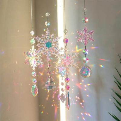 Fulgi de zăpadă, colecție de lumini de cristal, pandantiv suspendabil, accesorii pentru ferestre, clopoțel reflectorizant pentru balcon