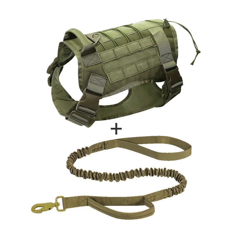 Dog Tactical Traction Chest And Back Collar Set+Large Dog Tactical Hand Grip Dog Rope+Training Dog Chest And Back