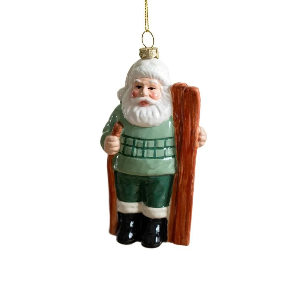 High Quality Green Christmas Hanging Decoration DIY Plastic Drop Pendant House Car Reusable Xmas Tree Ornament For Christmas
