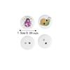 100pcs 0.6 Inch Wooden Buttons 2 Holes Round Buttons Cartoon Decorative Buttons  For DIY Crafts