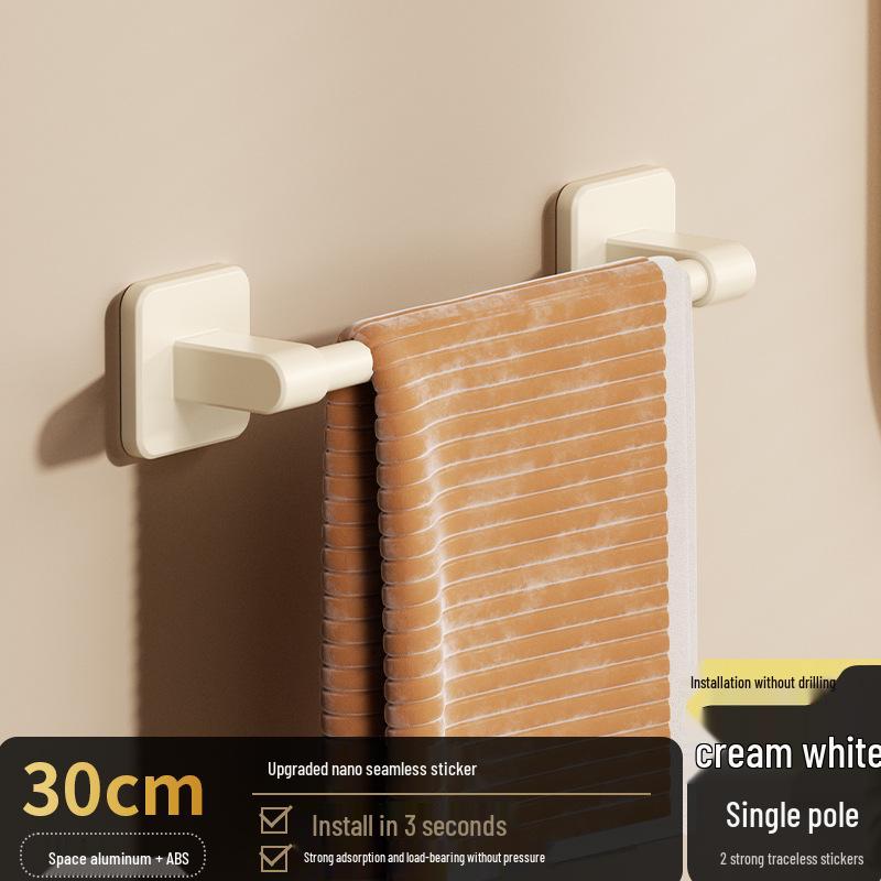Trapezoidal Suction Cup Double Rod Towel Rack: No-Drill Wall-Mounted Bathroom Organizer