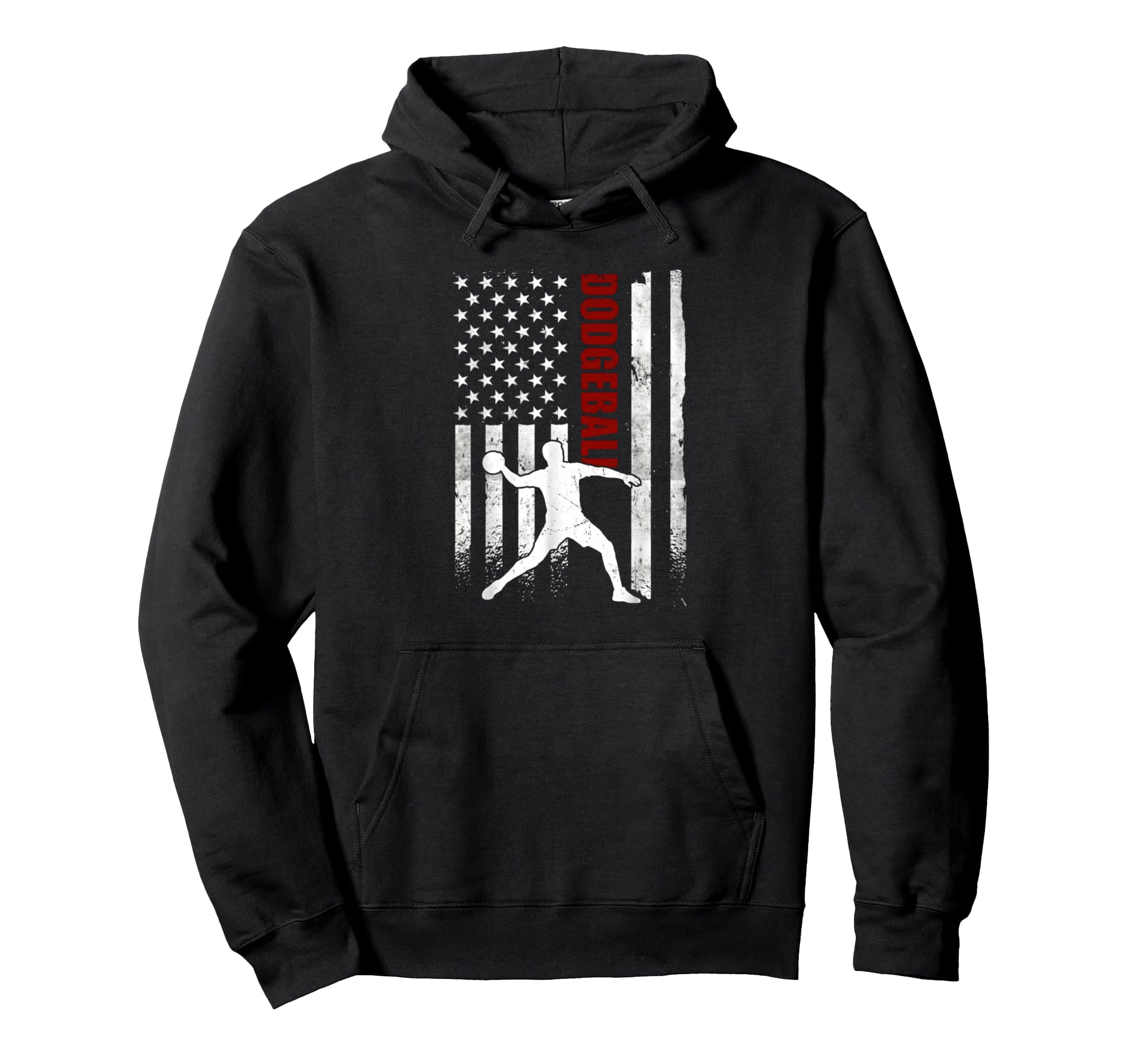Dodgeball American flag antique style American patriotic player hoodie