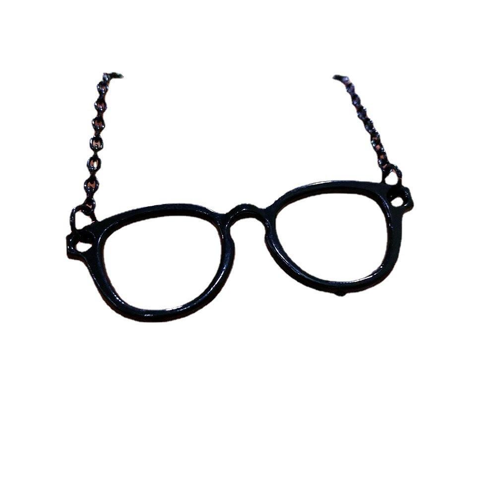 Simple Personality Geometry Black Spectacle Frame Pendant Necklace for Women Men Creative Designer Collar Chain Jewelry Gifts