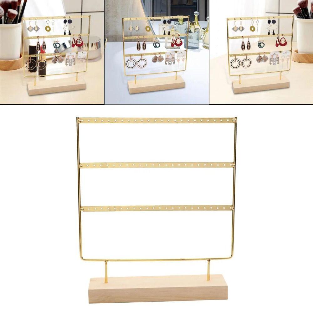 3-Tier Earring Display Holder Metal Ear Stud Rack Earring Organizer Jewelry Holder  Gift