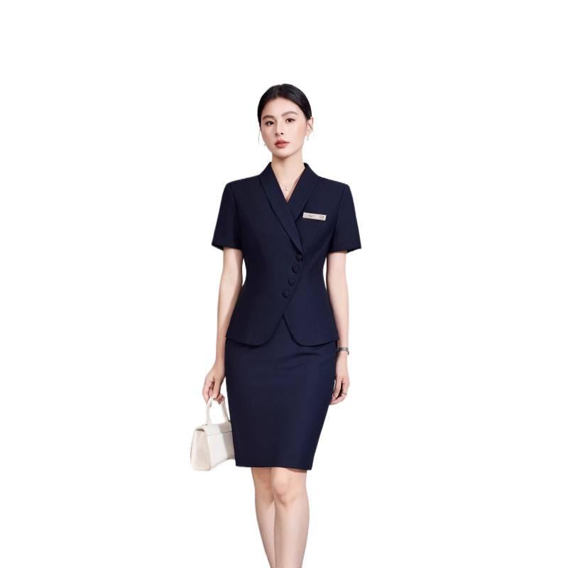 Elegant Women's Summer Suit: Professional Two-Piece Skirt Set for Salon Work
