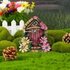 Fairy Door Ručně vyráběné realistické zimostrázové miniaturní dřevěné elfí dvířka Gate Garden Decor Home Decor