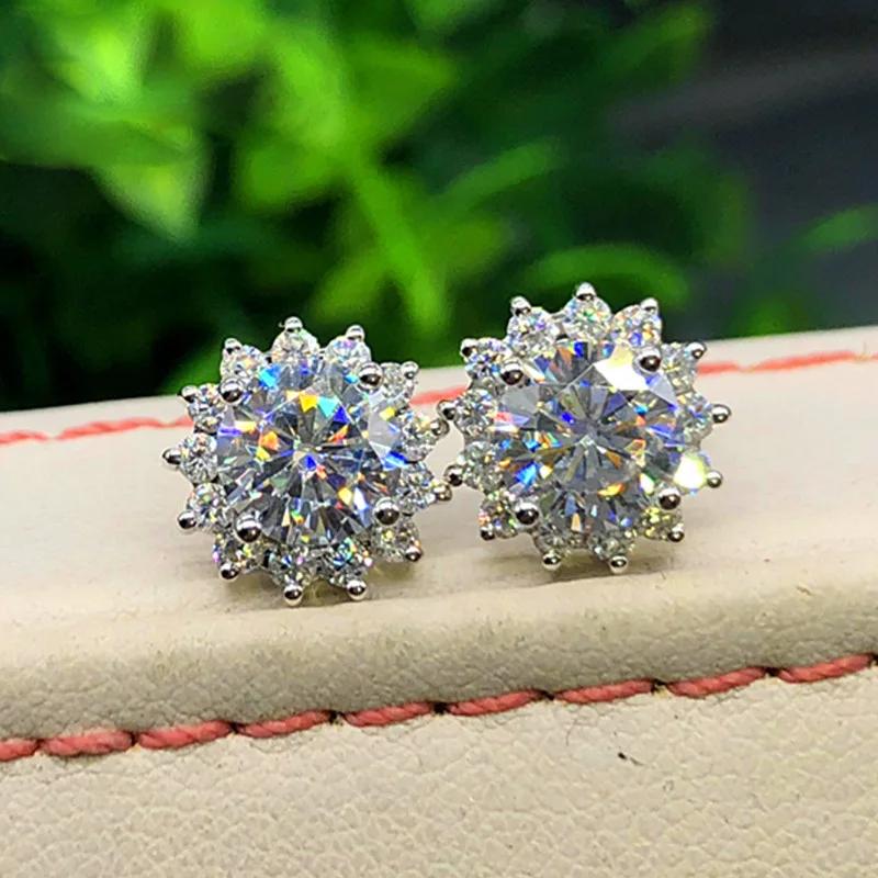 2026 New Simple Light Luxury Wind Flower Full Diamond Small Fragrant  Earnail Snowflake Micro Inlaid Zircon Zircon