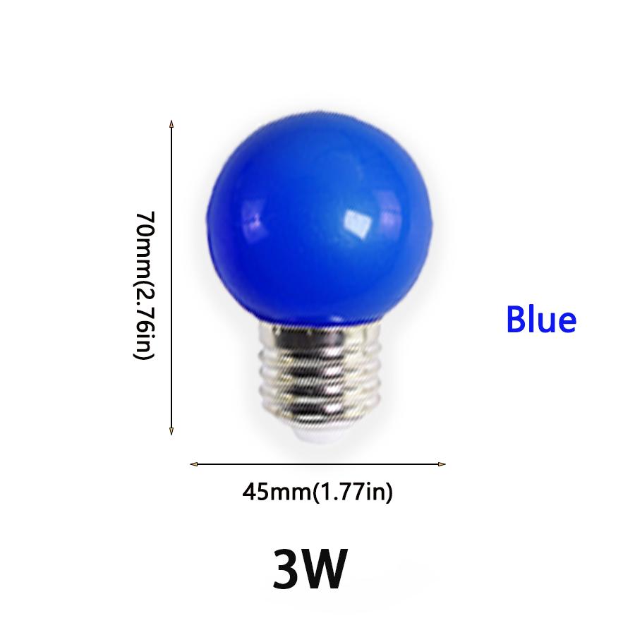 

10 шт. цветной светодиодный светильник G45 E27 3 Вт 220 В красный синий зеленый розовый желтый оранжевый фиолетовый теплый RGB Blub энергосберегающий светильник-шар 3W 220V E27&10pcs синий