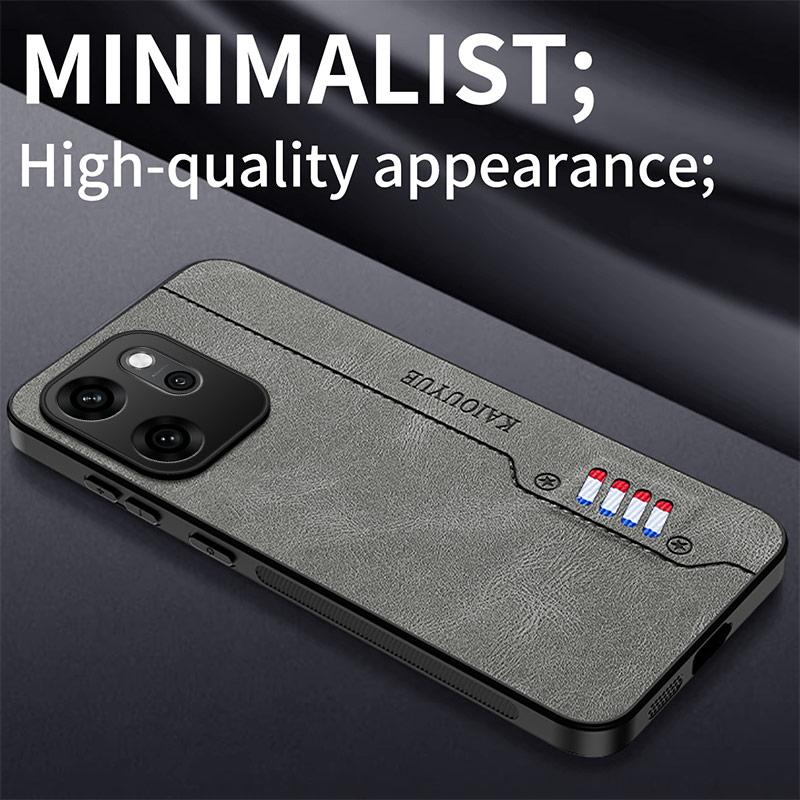 Hit Stitching Color Retro Matte Leather Back Case For OPPO Reno14 Reno 14 F Pro 5G Full Cover Camera Protector Anti Slide Shell