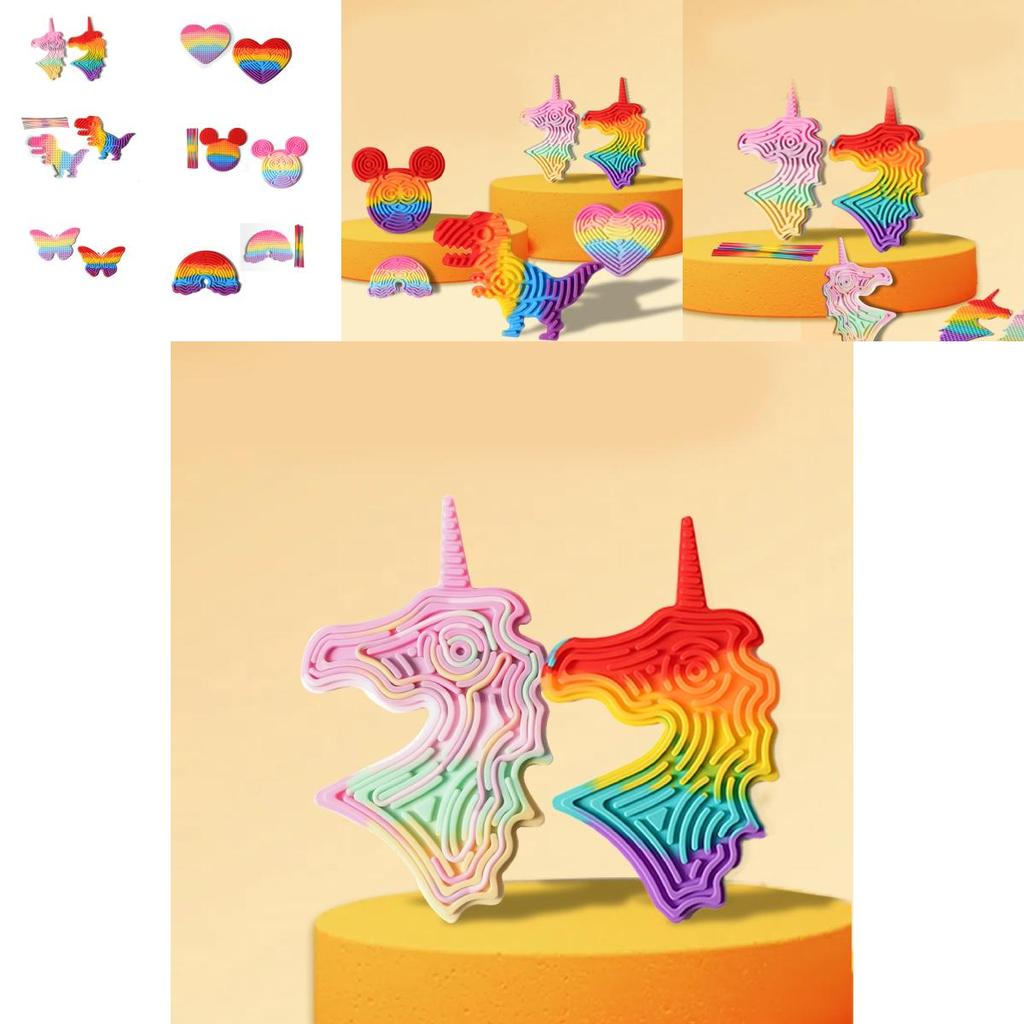 Colorful Silicone Sensory Activity Board For Kids With Unicorn Design For Stress Relief