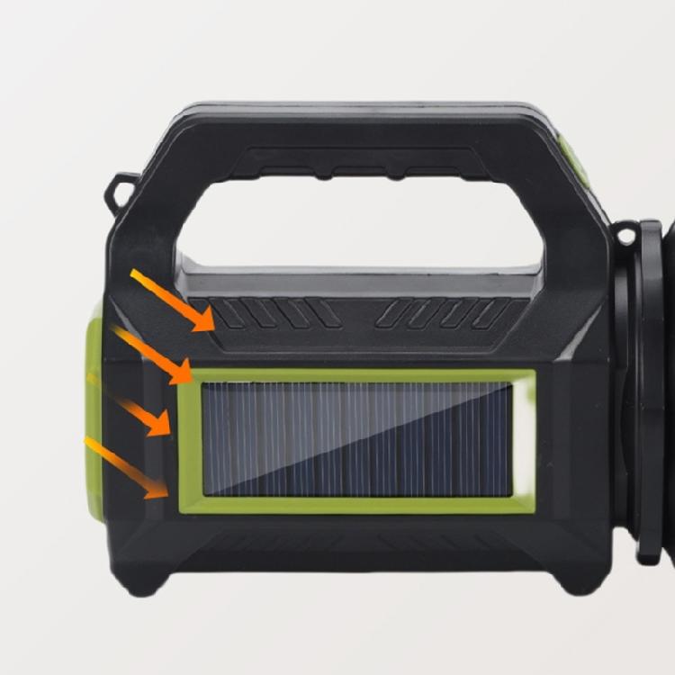 Solar Flashlight Rechargeable Outdoor Waterproof Spotlights LED Work Light Searchlight Light for Camping Emergencies