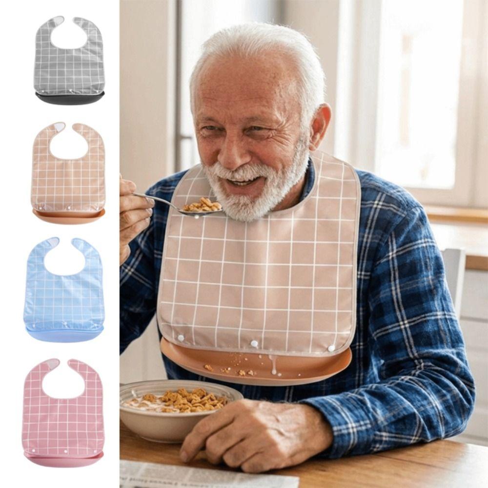 Waterproof Adult Bib Washable Eating Smock Comfortable Elderly Bib Messy Eating