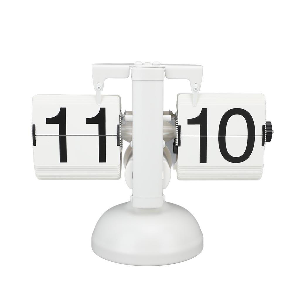 Flip Clock Large Number Battery Powered 304 Stainless Steel Tabletop Retro Flip Clock for Home Office 24 Hours