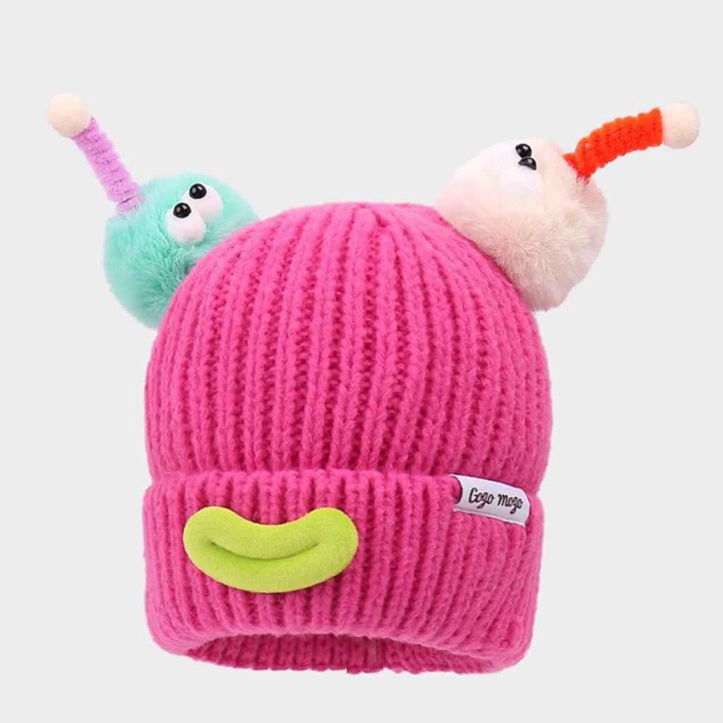 Damenmütze Lustige Cartoon Wurstmaul Wollmütze Gestrickte Ohrenschützmütze Winter Warm Niedlich Großer Kopf Niedliche Lustige Mütze