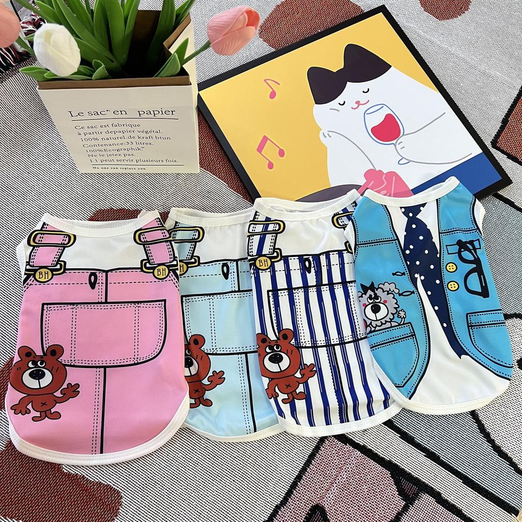 Spring and summer thin dog vest teddy cat pet clothes cat summer magic fight small puppy Bigbear summer clothes