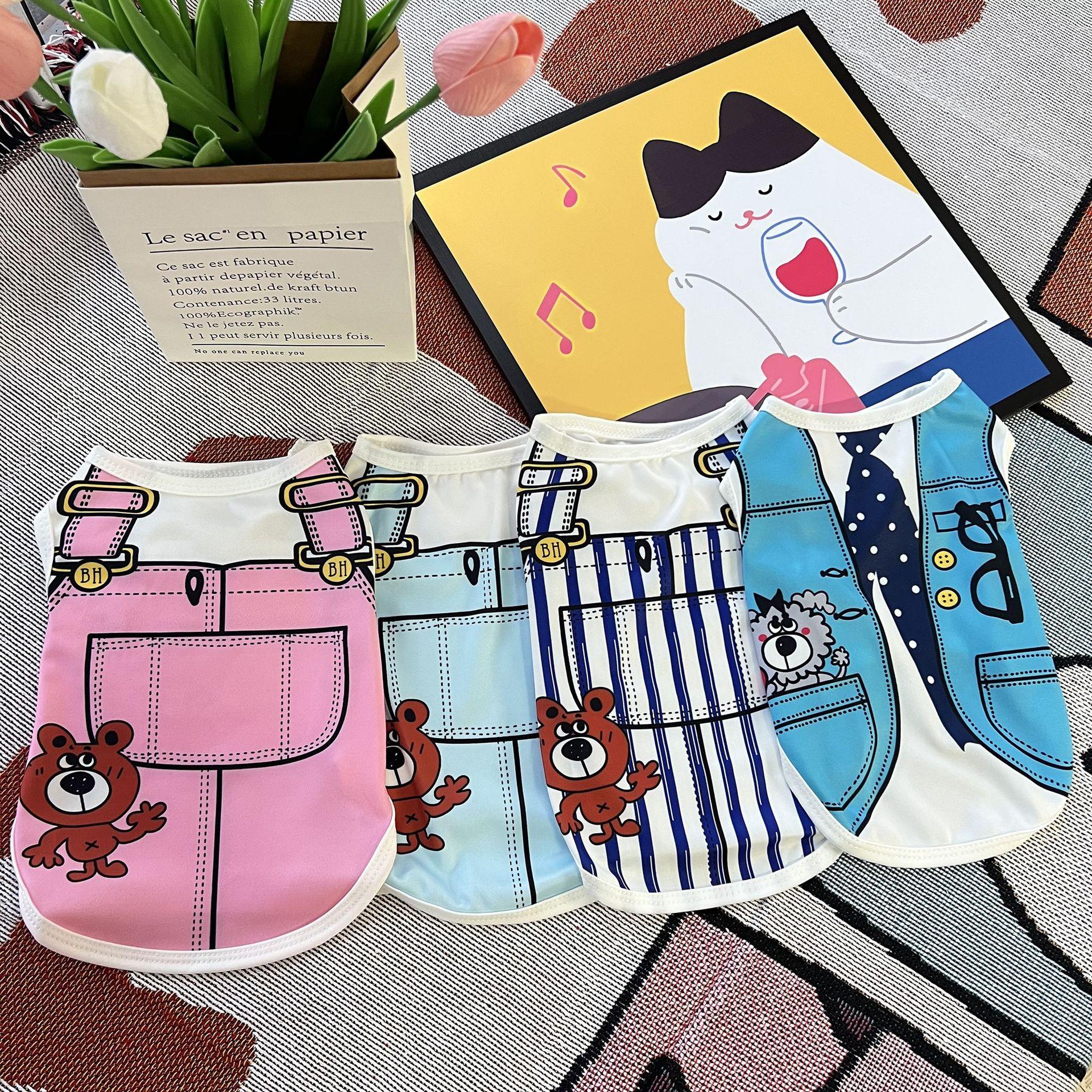 

Spring and summer thin dog vest teddy cat pet clothes cat summer magic fight small puppy Bigbear summer clothes XS