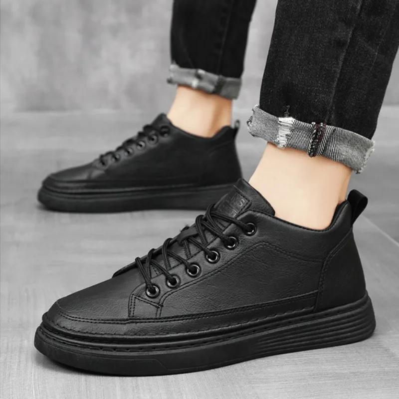 Men's Sneakers New Leather Casual Shoes Comfort Lace Up Flats Classic Business Dress Shoes for Men Luxury Loafers Zapatos Hombre
