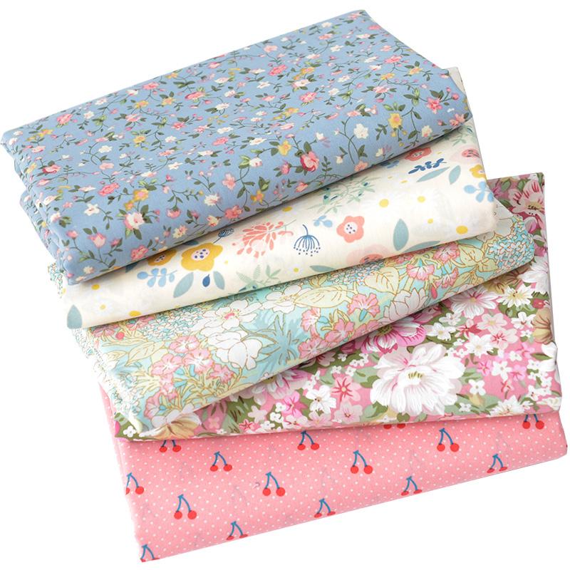 145x50cm Pastoral Floral Summer Poplin Cotton Fabric DIY Children's Wear Cloth Make Bedding Quilt Decoration Home Sewing Cloth