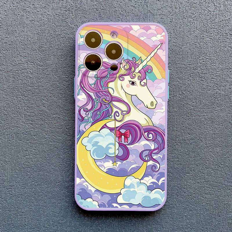 Cartoon Unicorn Phone Case For iPhone 12 13 Pro Max Mini XR XS X 8 7 Plus Back Cover For iPhone 11 14 Pro Max Shockproof Shells