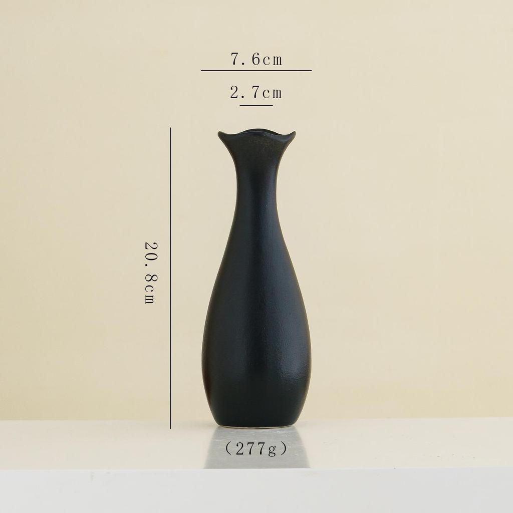Shumen High-Class Small Mouth Ceramic Vase for Desktop Flower Arrangement