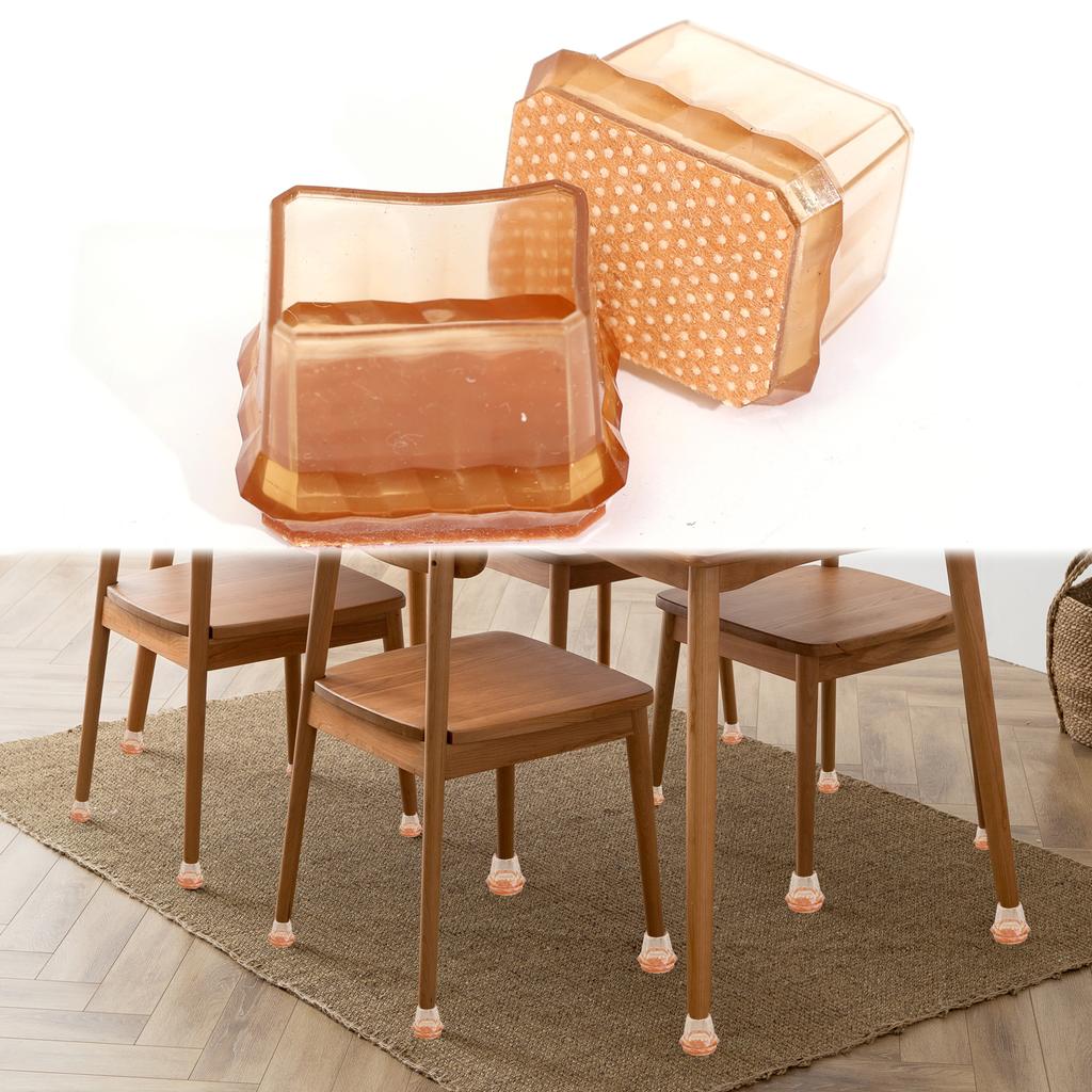 24/2pcs Chair Leg Caps with Non-slip Felt Floor Protector Pads Anti Scratch Table Leg Cover Plugs Furniture Foot Cover Sliders