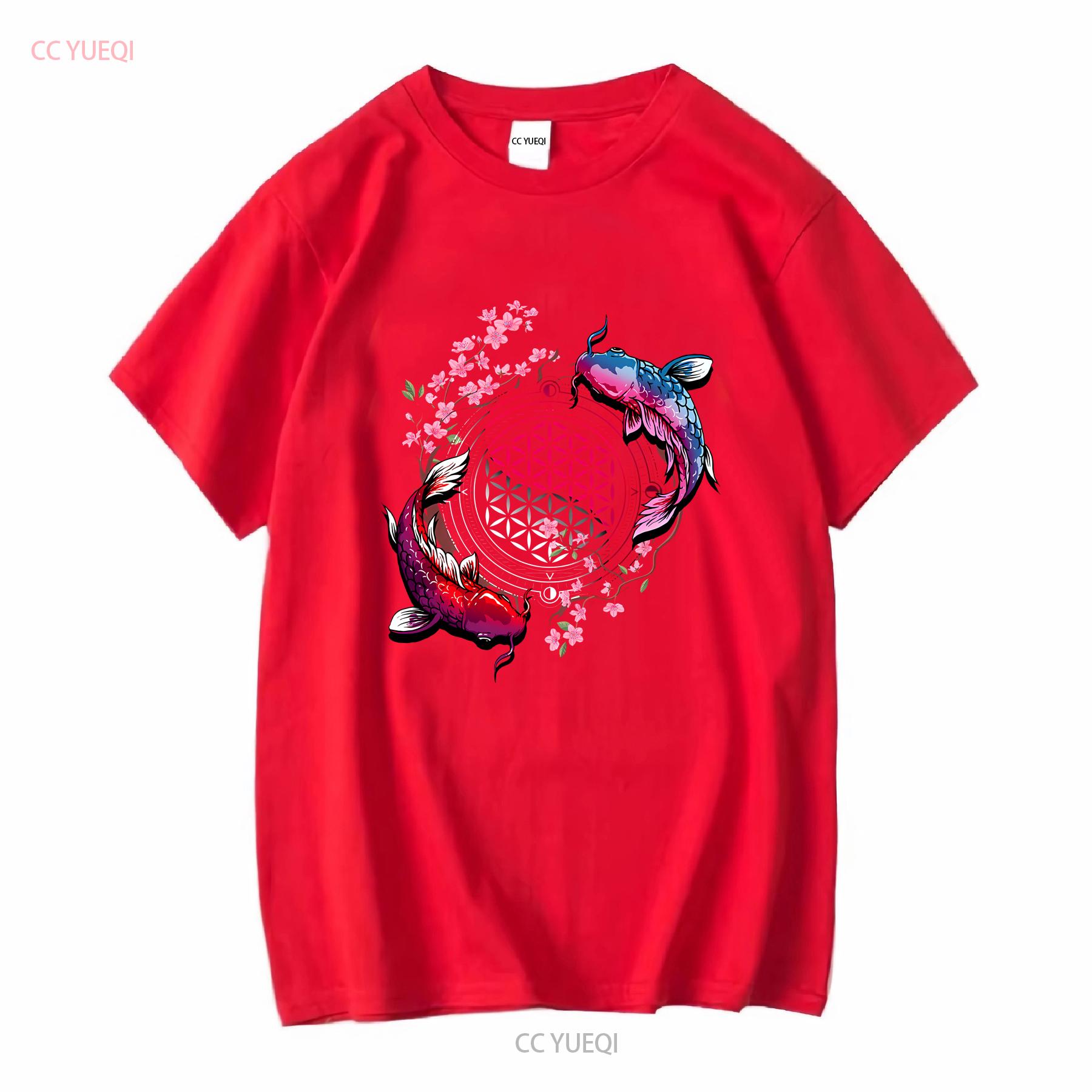 НОВЫЙ ОГРАНИЧЕННЫЙ Дизайн с изображением карпа и Цветка Жизни, сакральная геометрия, Лучшая футболка S 3XL винтаж Стираная дизайнерская одежда homme Растянутый S