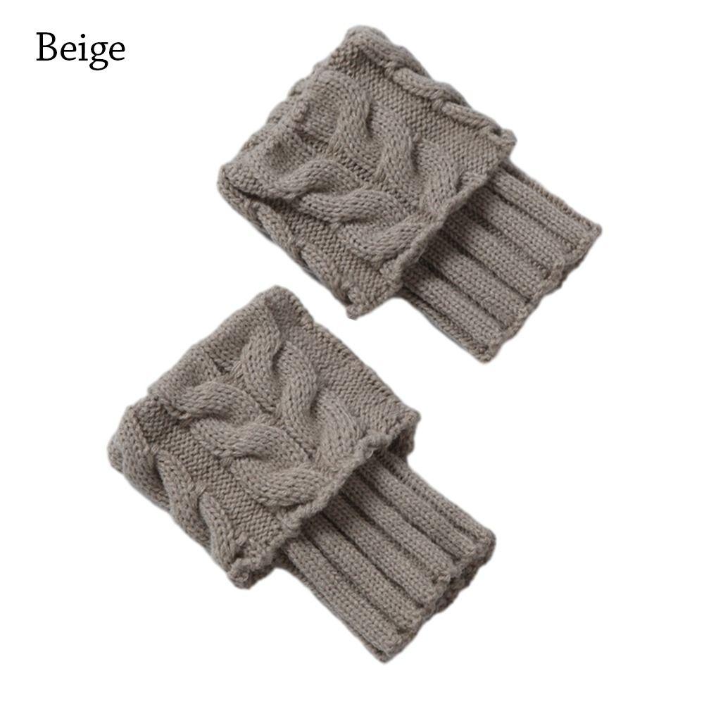 

Short Boot Socks Elastic Ankle Warmer Winter Leg Warmers Women бежевий