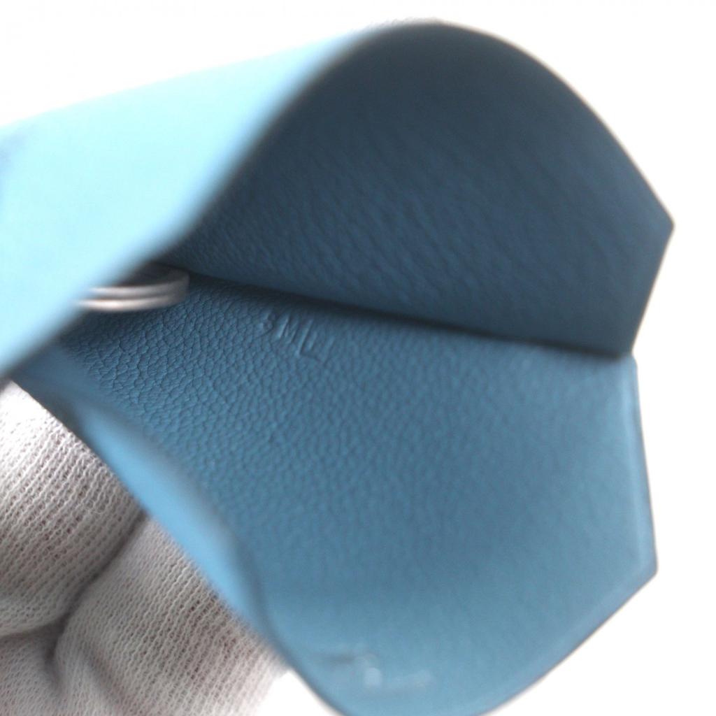 Great HERMES Necklace Large Clochette Blue gene leather mens Used