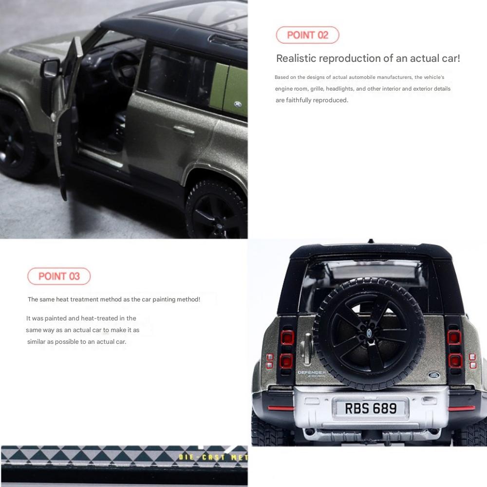 Brago 1:24 Land Rover Defender 2022 SUV Diecast 24 X 11 X 10 Cm, (Green/Gray), 1 Pc