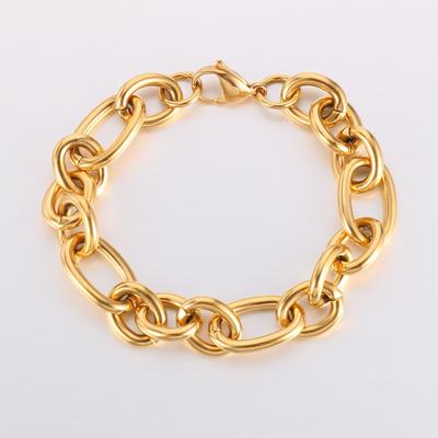 7/10/13mm Width Stainless Steel Special Link Chain Bracelet For Women Men Punk Gold Color Polished Charm Neckalce Trendy Jewelry
