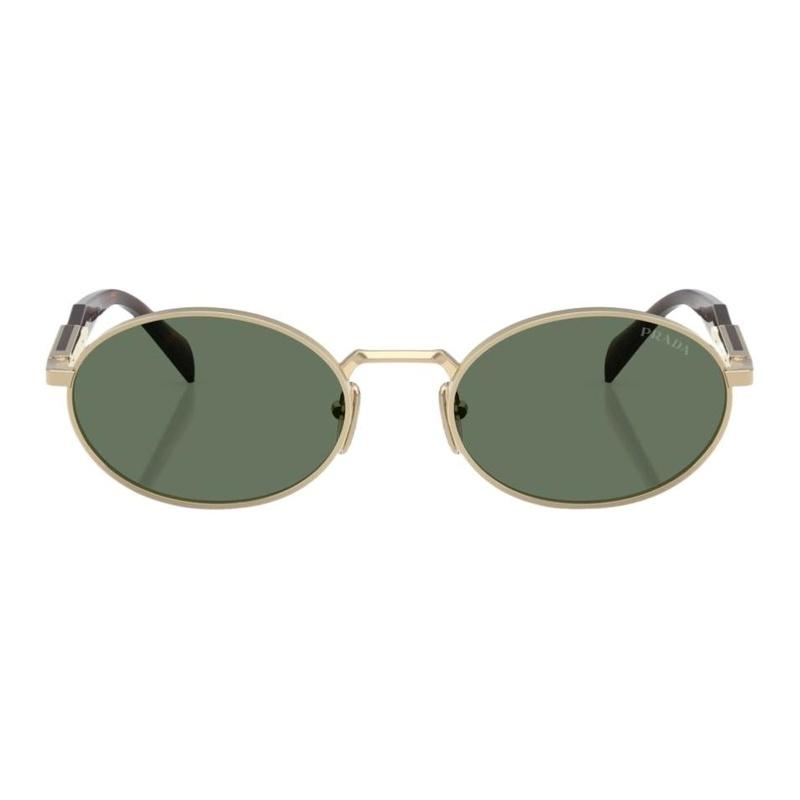 Prada Brand Logo Oval Sunglasses Women's Gold
