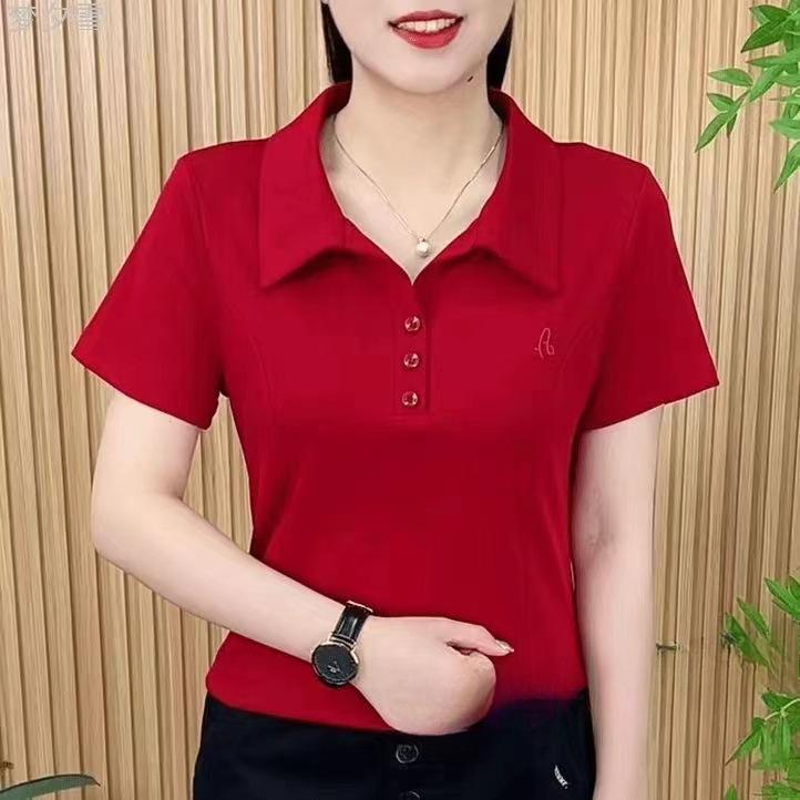 

Мама носит футболку большого размера с коротким рукавом на лето, новый повседневный топ для моды женщин среднего возраста, модный омолаживающий облегающий топ для женщин 5XL