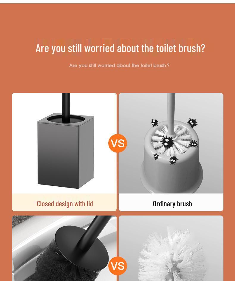 Universal Long-Handle Toilet Brush with Replaceable Head - No Dead Angles for Bathroom Cleaning.