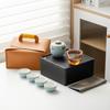 Portable Ceramic Travel Tea Set with Tray