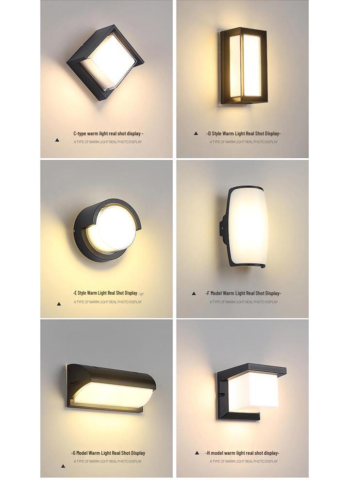 Simple Modern Waterproof LED Outdoor Wall Lamp for Garden, Balcony, and Terrace with Sensor and Moisture-Proof Features.