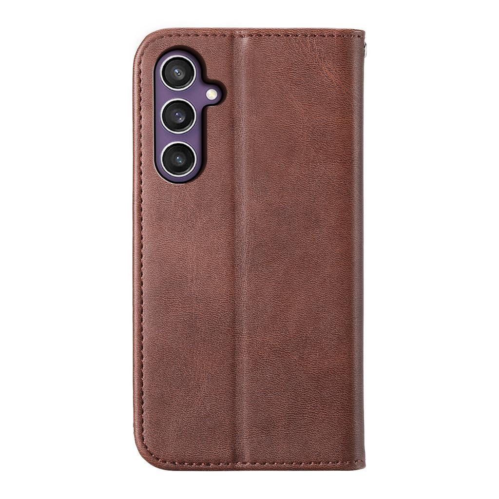 For Samsung Galaxy S25+ Case Calf Texture PU Leather Phone Cover with Wallet