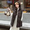Autumn and winter women's sleeveless milk silk cotton clothes, hooded waist vest, small man wearing vest