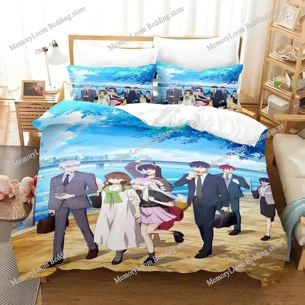 Anime Theme Cute The Ice Guy His Cool Female Colleague Bedding Set Full/Queen Size Duvet Cover Pillowcase Kids Bedroom Soft Set