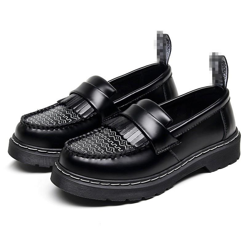 

A fringed women s leather lowtop Martin shoes women s graffiti student round head casual shoes 35 чёрный